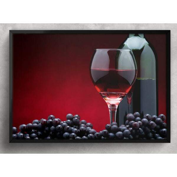 Quadro Decorativo Vinho Uvas