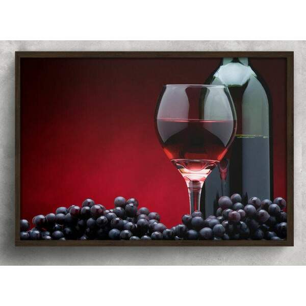 Quadro Decorativo Vinho Uvas