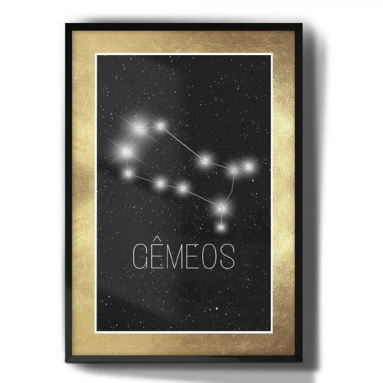 Quadro Decorativo Signo Constelao Gmeos