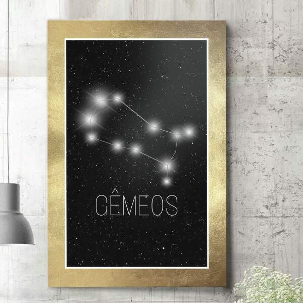 Quadro Decorativo Signo Constelao Gmeos