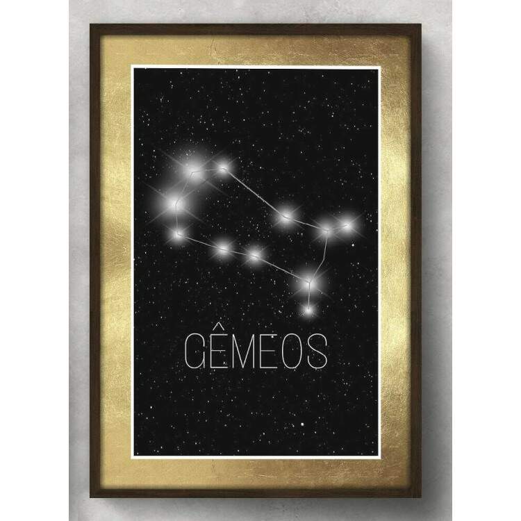 Quadro Decorativo Signo Constelao Gmeos