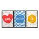 Kit 3 Quadros Decorativos F� Amor e Gratid�o 03