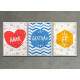 Kit 3 Quadros Decorativos F� Amor e Gratid�o 03