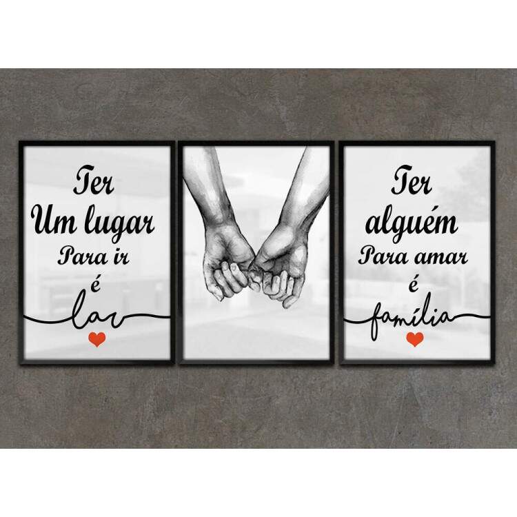 Kit 3 Quadros Decorativos Ter Algum para Amar  Famlia