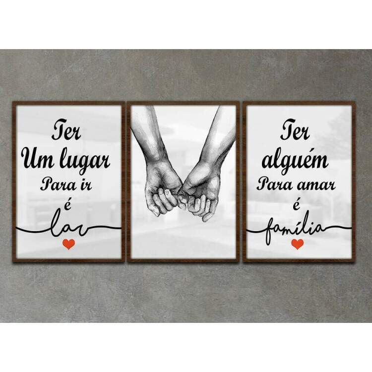 Kit 3 Quadros Decorativos Ter Algum para Amar  Famlia