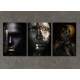 Kit 3 Quadros Decorativos Mulheres Preto e Dourado 02