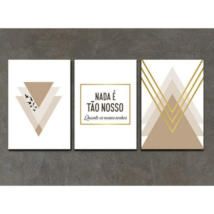 Kit 3 Quadros Decorativos Nada  to nosso Quanto os nossos Sonhos 02