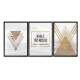 Kit 3 Quadros Decorativos Nada � t�o nosso Quanto os nossos Sonhos 02