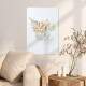 Placa Decorativa Folha e Flores Bege
