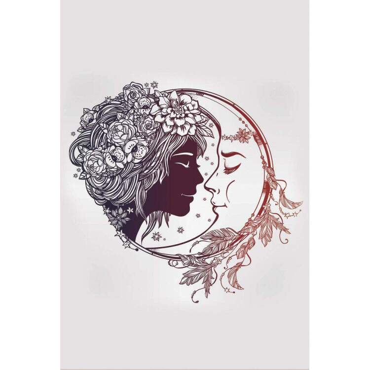 Placa Decorativa Mulher e Lua