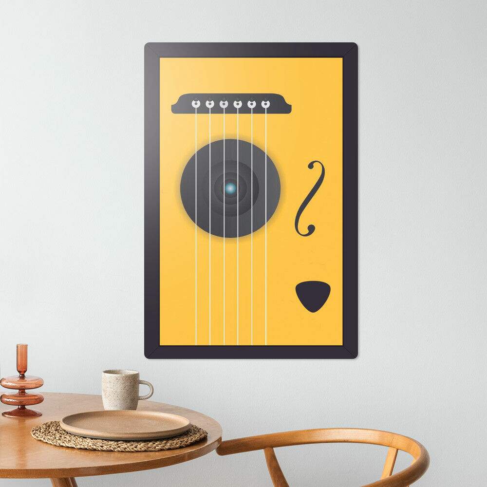 Placa Decorativa Cordas de Violo Amarelo
