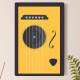 Placa Decorativa Cordas de Viol�o Amarelo
