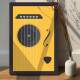 Placa Decorativa Cordas de Viol�o Amarelo