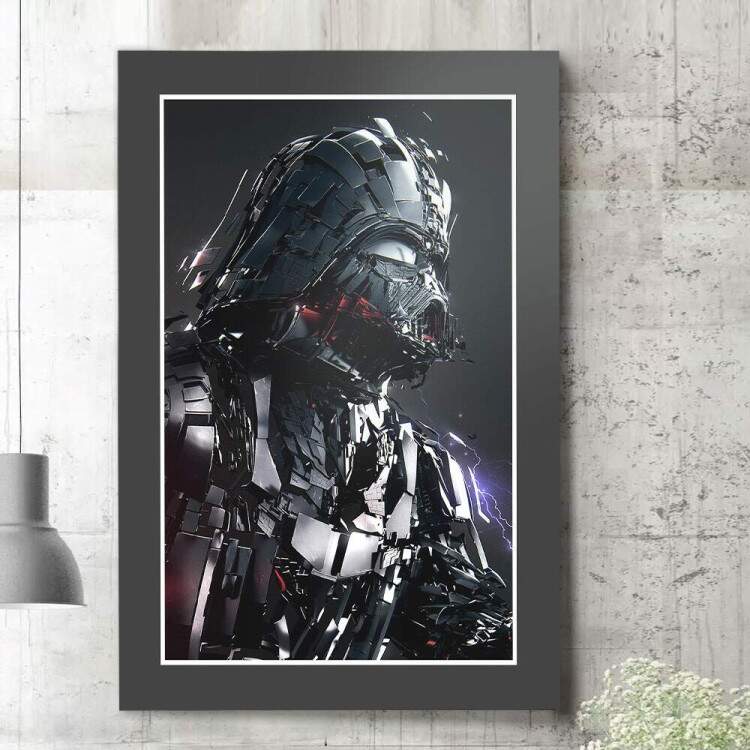 Placa Decorativa Star Wars Darth Vader Desfragmentado