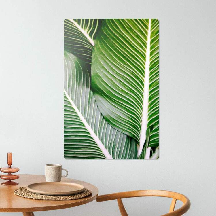 Placa Decorativa Folhas Tropicais Verdes