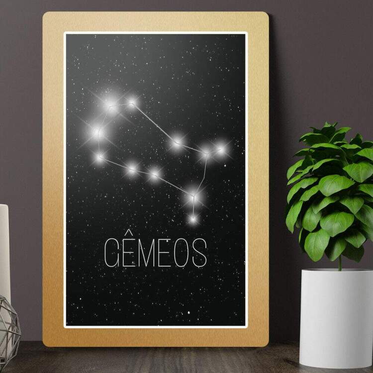 Placa Decorativa Signo Constelao Gmeos