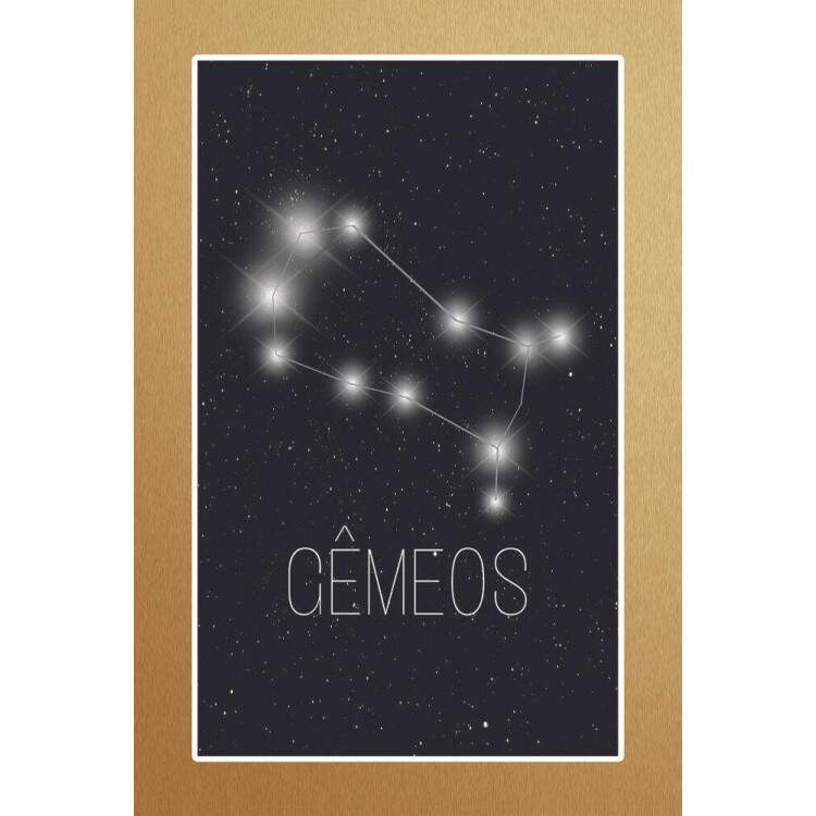 Placa Decorativa Signo Constelao Gmeos