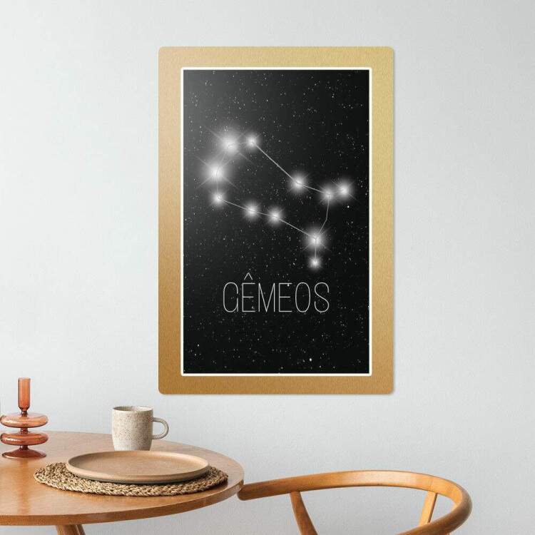 Placa Decorativa Signo Constelao Gmeos
