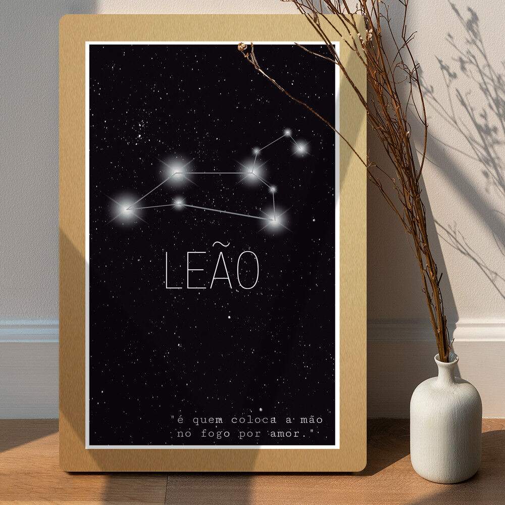 Placa Decorativa Signo Constelao Leo