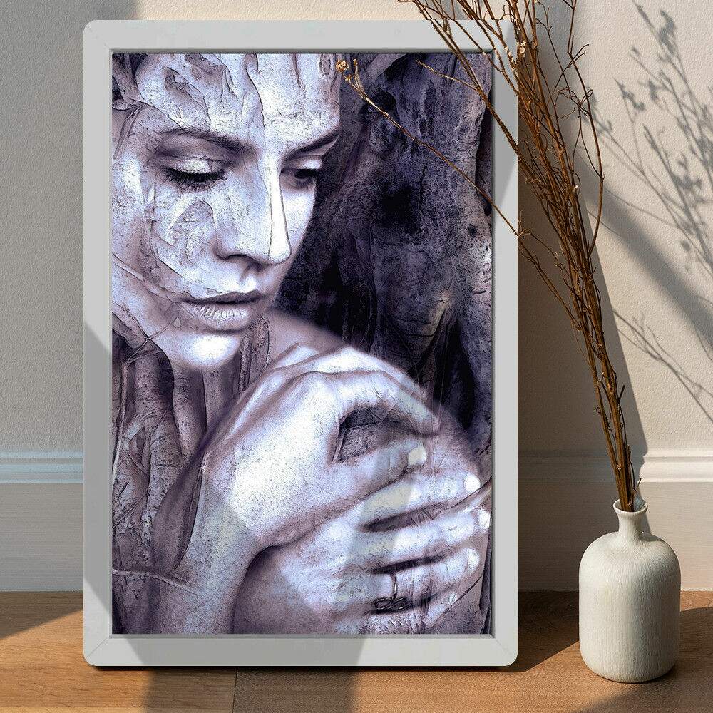 Placa Decorativa Abstrato Rosto de Mulher Efeito Galho de rvore