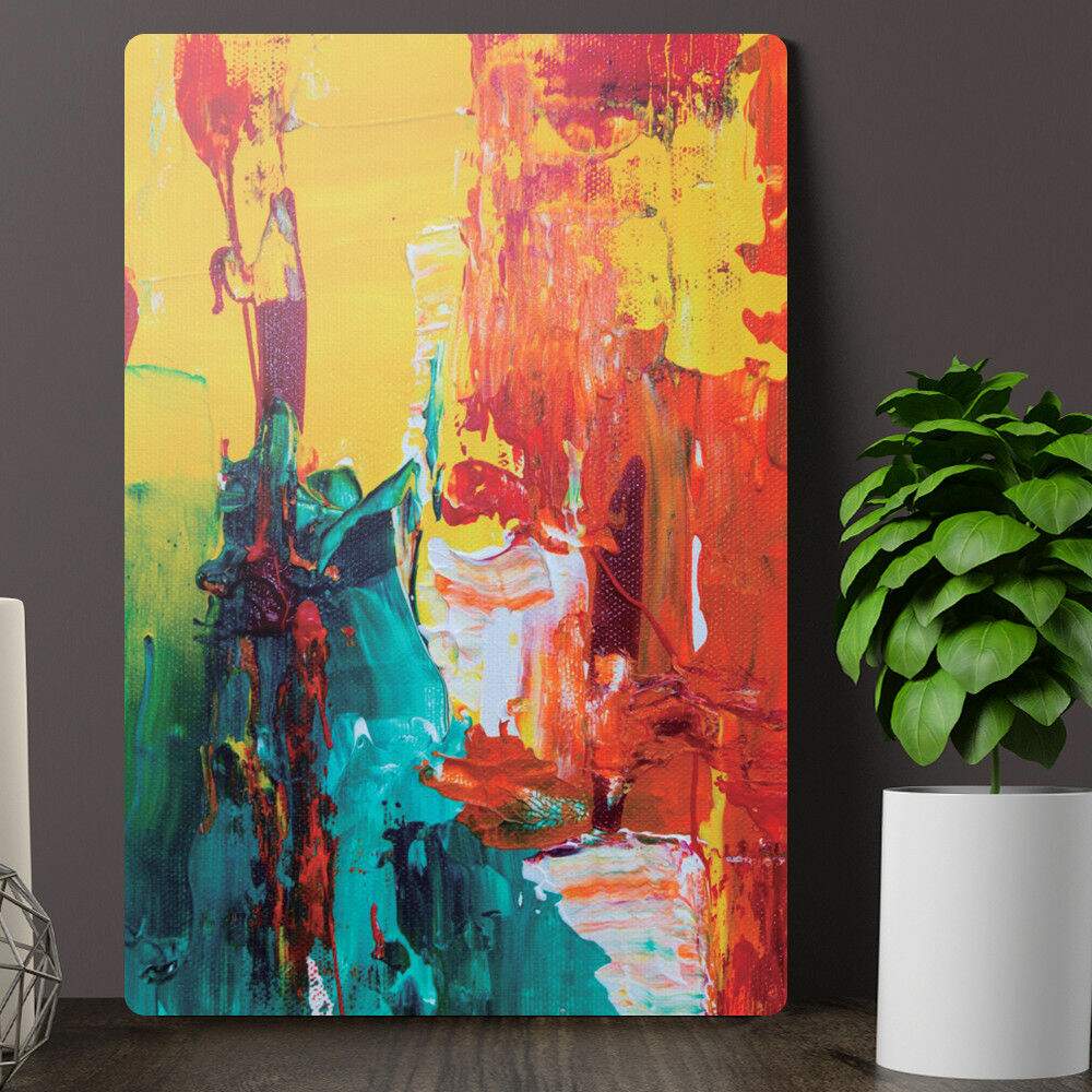 Placa Decorativa Pintura Abstrato Colorida 02