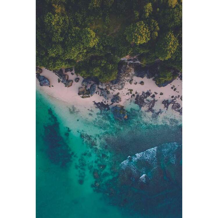 Placa Decorativa Ilha e Mar Azul