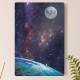 Placa Decorativa Gal�xia Terra e Lua