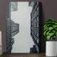 Placa Decorativa Pr�dios Preto e Branco Vistos de Baixo