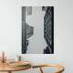 Placa Decorativa Pr�dios Preto e Branco Vistos de Baixo