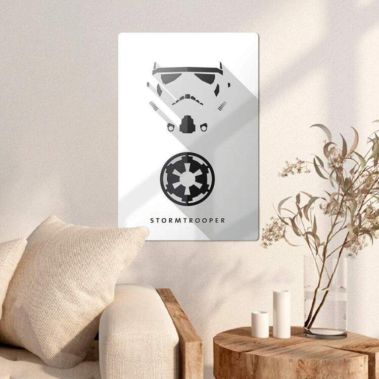 Placa Decorativa Stormtrooper Star Wars Minimalista