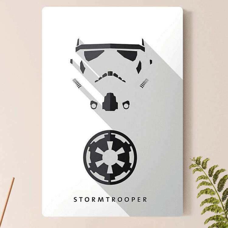 Placa Decorativa Stormtrooper Star Wars Minimalista