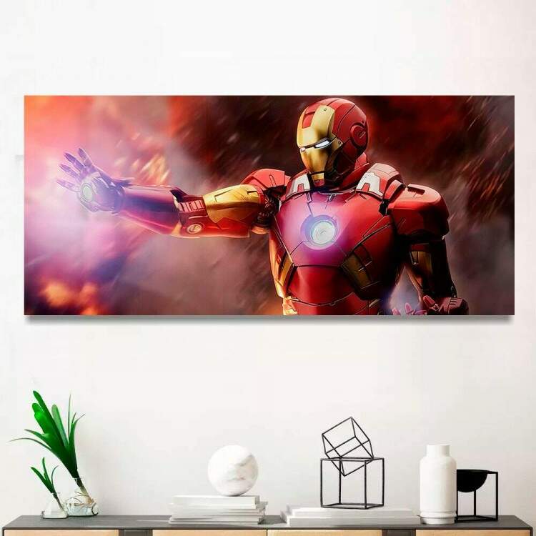 Quadro Decorativo Slim Homem de Ferro em Ao