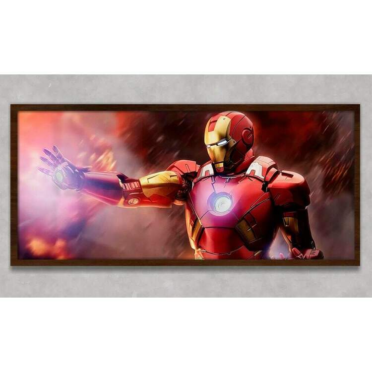 Quadro Decorativo Slim Homem de Ferro em Ao