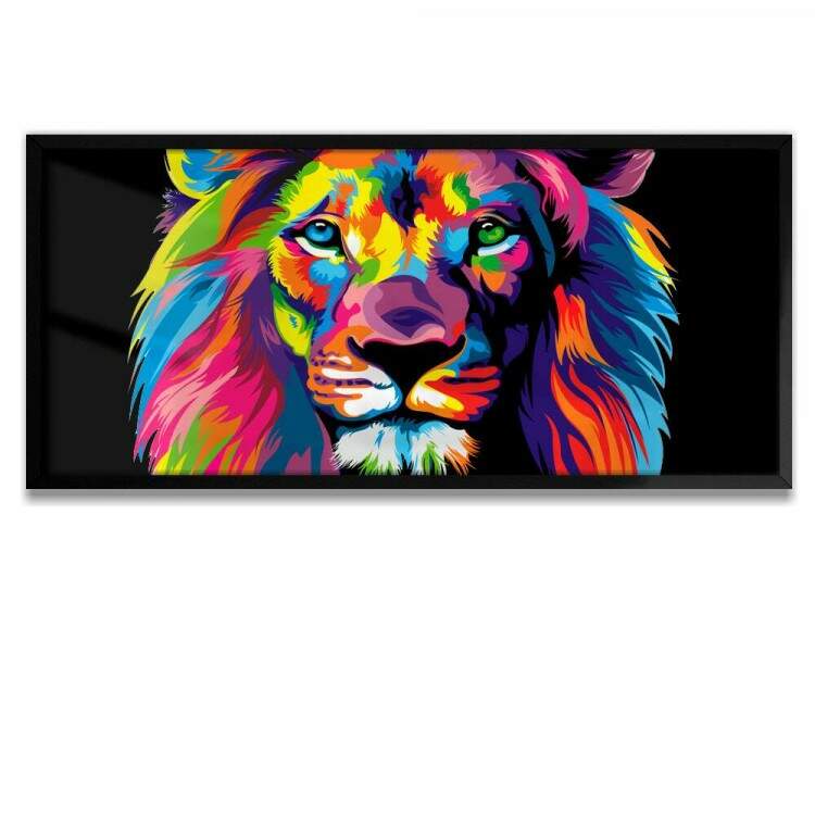 Quadro Decorativo Slim Leo de Jud Colorido