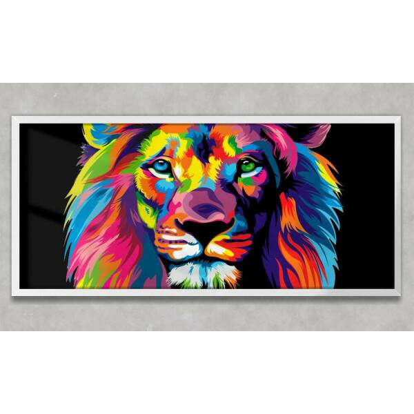 Quadro Decorativo Slim Leo de Jud Colorido