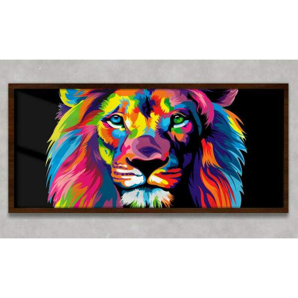 Quadro Decorativo Slim Leo de Jud Colorido