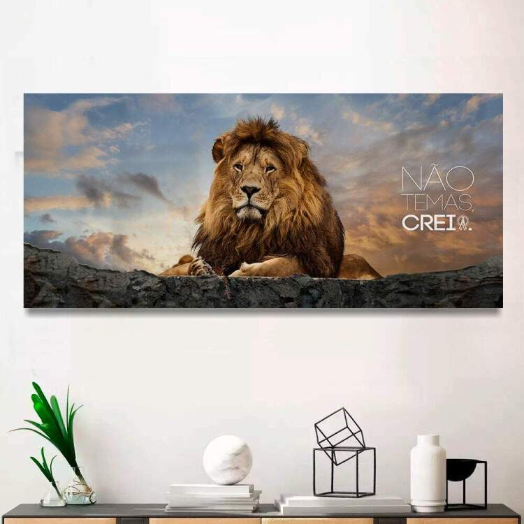 Quadro Decorativo Slim Leo de Jud No Temas Creia