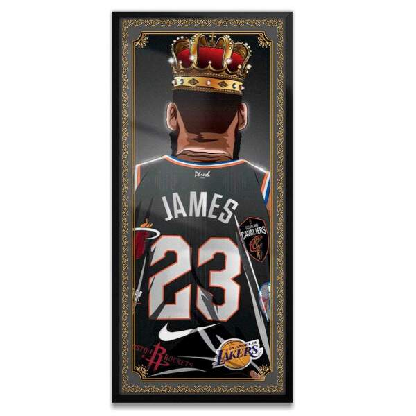 Quadro Decorativo Slim Desenho Lebron James