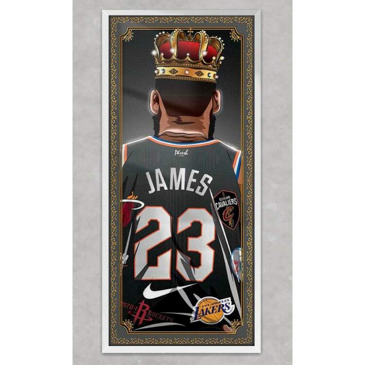 Quadro Decorativo Slim Desenho Lebron James