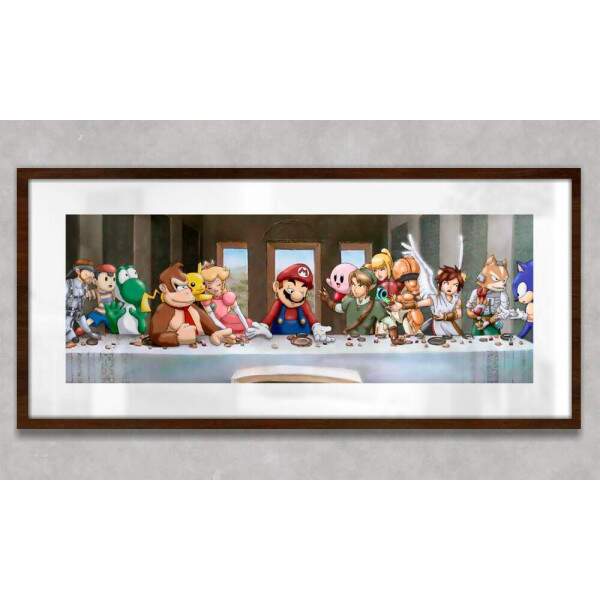 Quadro Decorativo Slim Personagens dos Jogos Nintendo Ultima Ceia