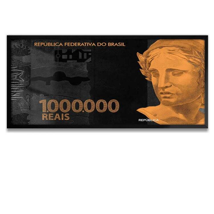 Quadro Decorativo Slim Nota de Um Milho de Reais