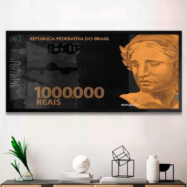 Quadro Decorativo Slim Nota de Um Milho de Reais