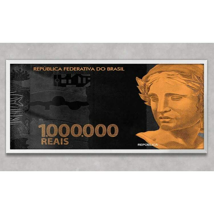 Quadro Decorativo Slim Nota de Um Milho de Reais