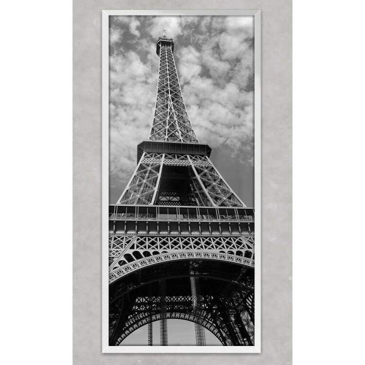 Quadro Decorativo Slim Torre Eiffel Paris Preto e Branco 02