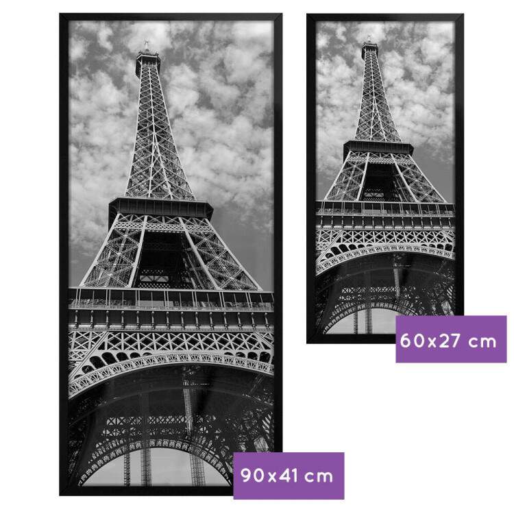 Quadro Decorativo Slim Torre Eiffel Paris Preto e Branco 02