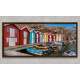 Quadro Decorativo Slim Barcos e Casas Coloridos