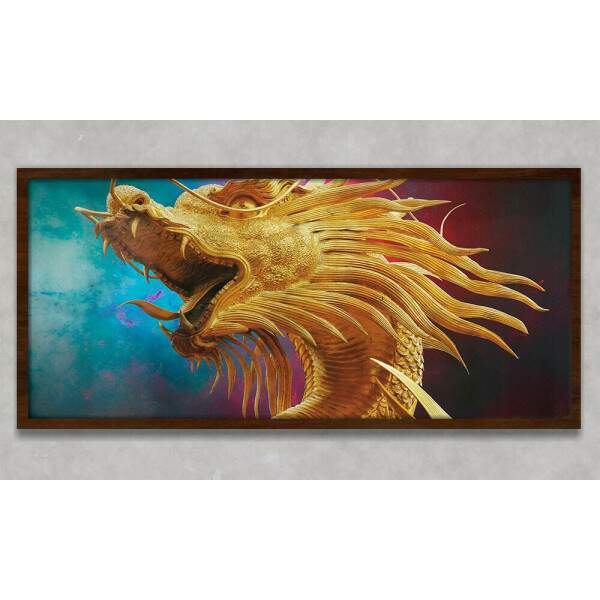 Quadro Decorativo Slim Drago Dourado