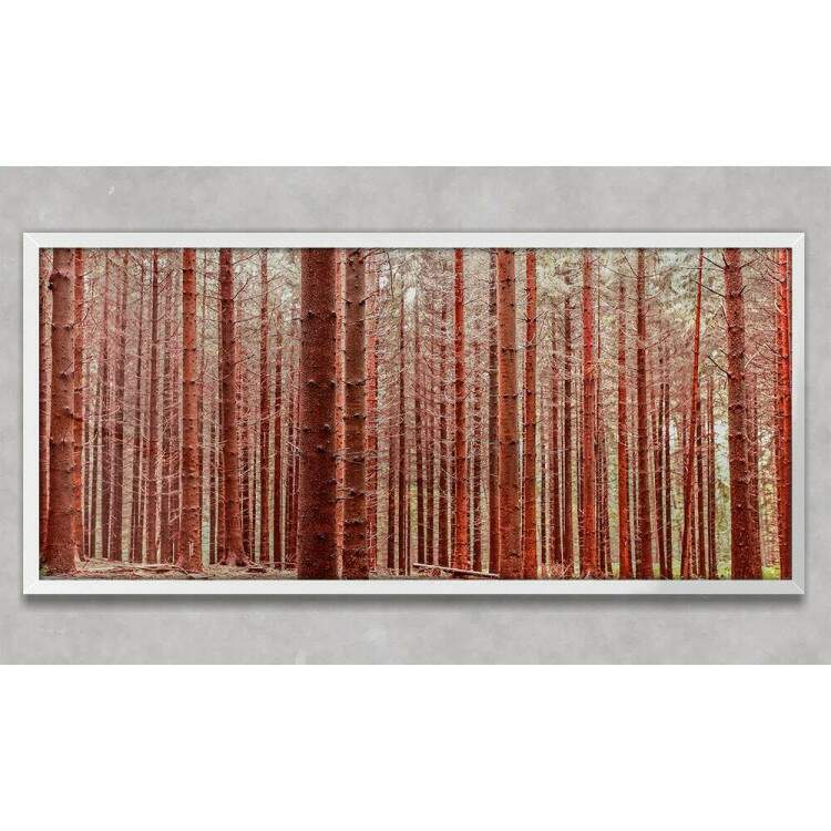 Quadro Decorativo Slim Floresta e rvores Vermelhas