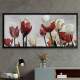 Quadro Decorativo Slim Flores Vermelhas e Brancas