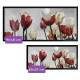 Quadro Decorativo Slim Flores Vermelhas e Brancas